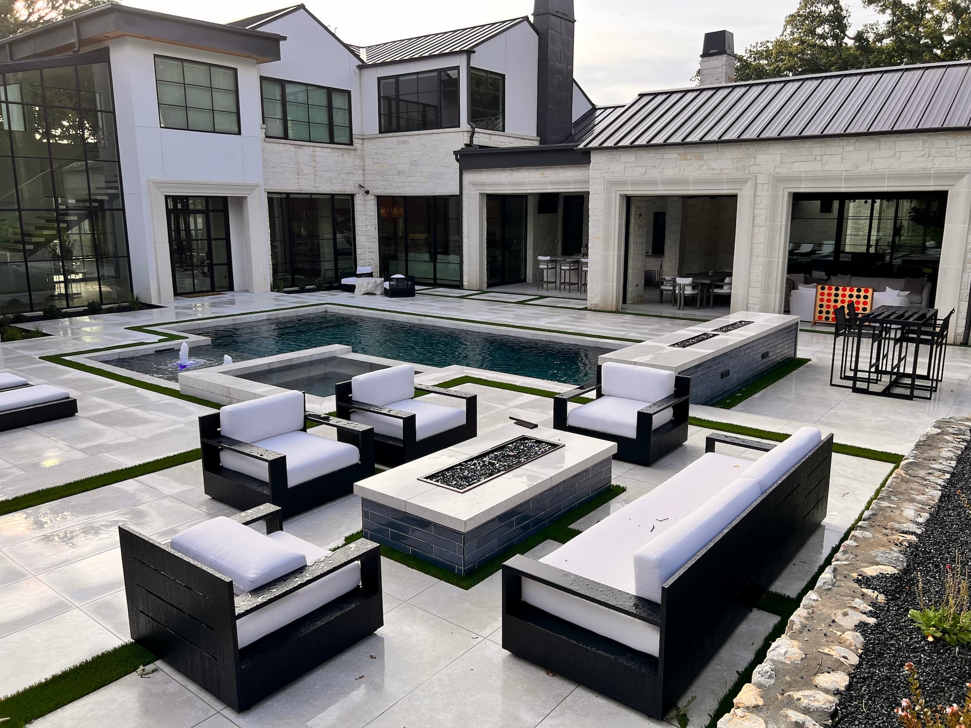 Crystal-clear pool water maintained by a premium Pentair filtration system — Southlake TX custom pool by Platinum Pools of DFW